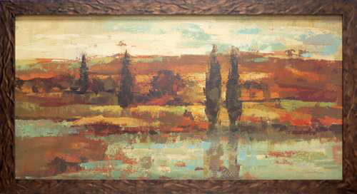 North American Art Hot Day By The River Framed Oil Painting