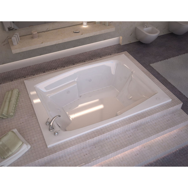St. Nevis 71.75 x 53.75 Rectangular Air & Whirlpool Jetted Bathtub with Drain by Spa Escapes
