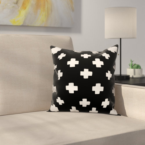 Latitude Run Principato Nutting Black Swiss Cross Pillow Sham Wayfair