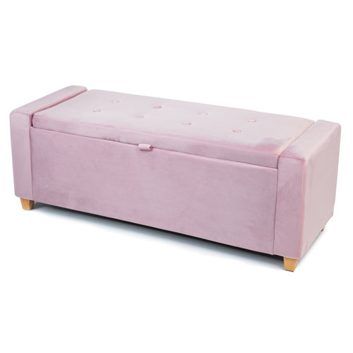 Aguilar Upholstered Storage Bench Fairmont Park Colour: Pink