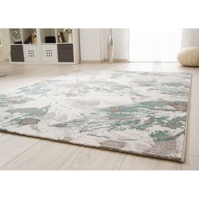 Ebern Designs Farwell Flatweave Green/Grey/Beige Rug Wayfair.co.uk