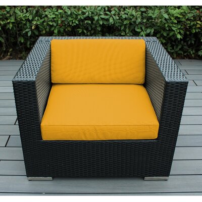 Ohana Depotclub Patio Chair With Cushions Ohana Depot Color Black Fabric Color Sunbrella Sunflower Yellow Dailymail