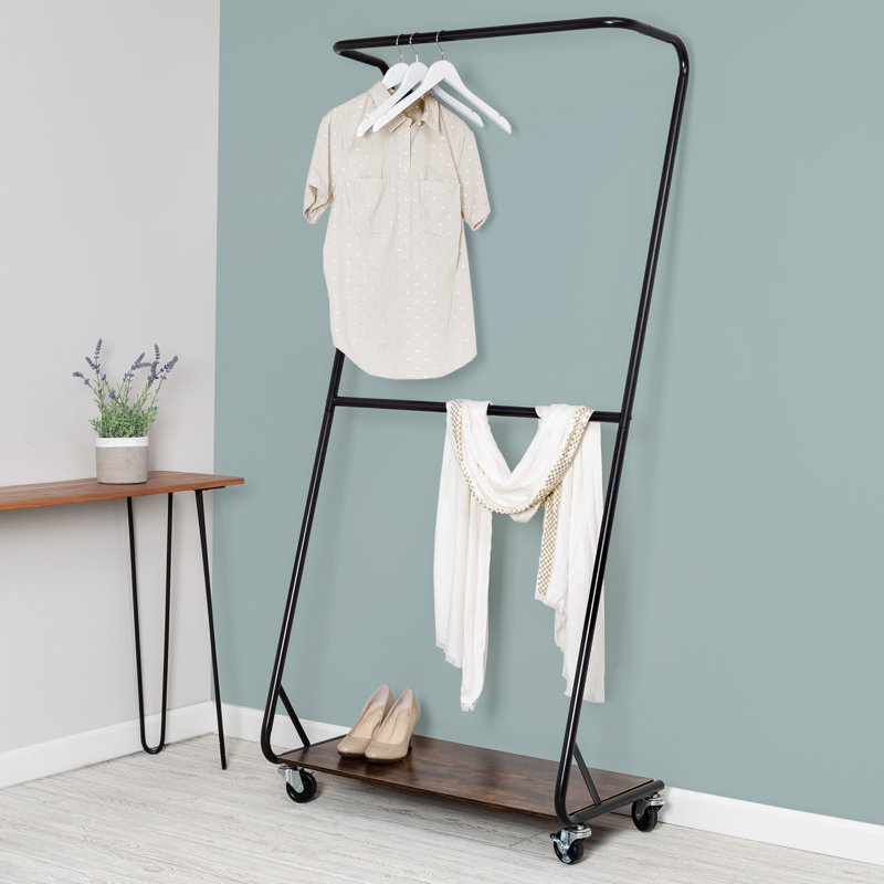 Honey Can Do 33 5 W Rustic Z Frame Double Bar Garment Rack Reviews Wayfair