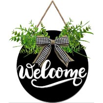 LATC02D01 Personalized Wood Welcome Sign Home Decor Vintage Wall Art Housewarming Gifts Christmas Farmhouse Wooden Nursery Rustic