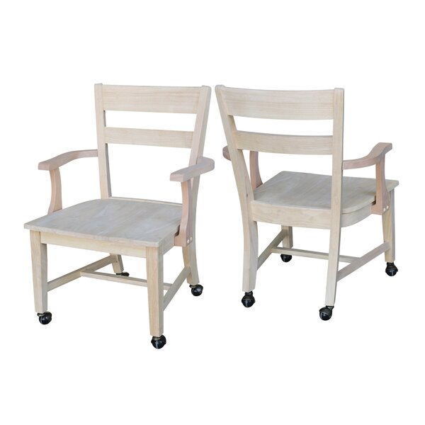 Ladder Back Arm Chair In White By International Concepts