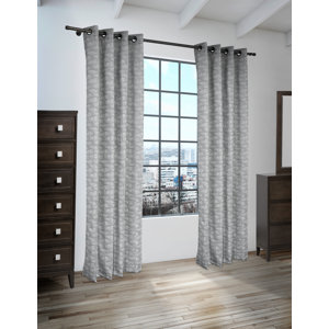 Emeline Jacquard Lined Drapery Room Darkening Grommet Panel Pair (Set of 2)