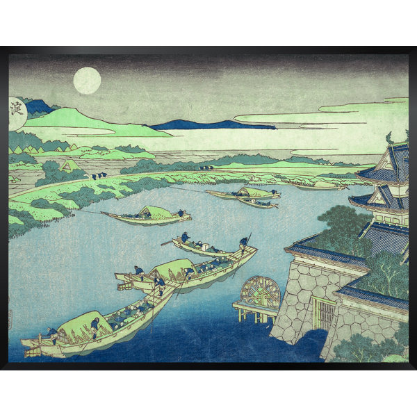 Vault W Artwork Japanese River In Moonlight By Katsushika