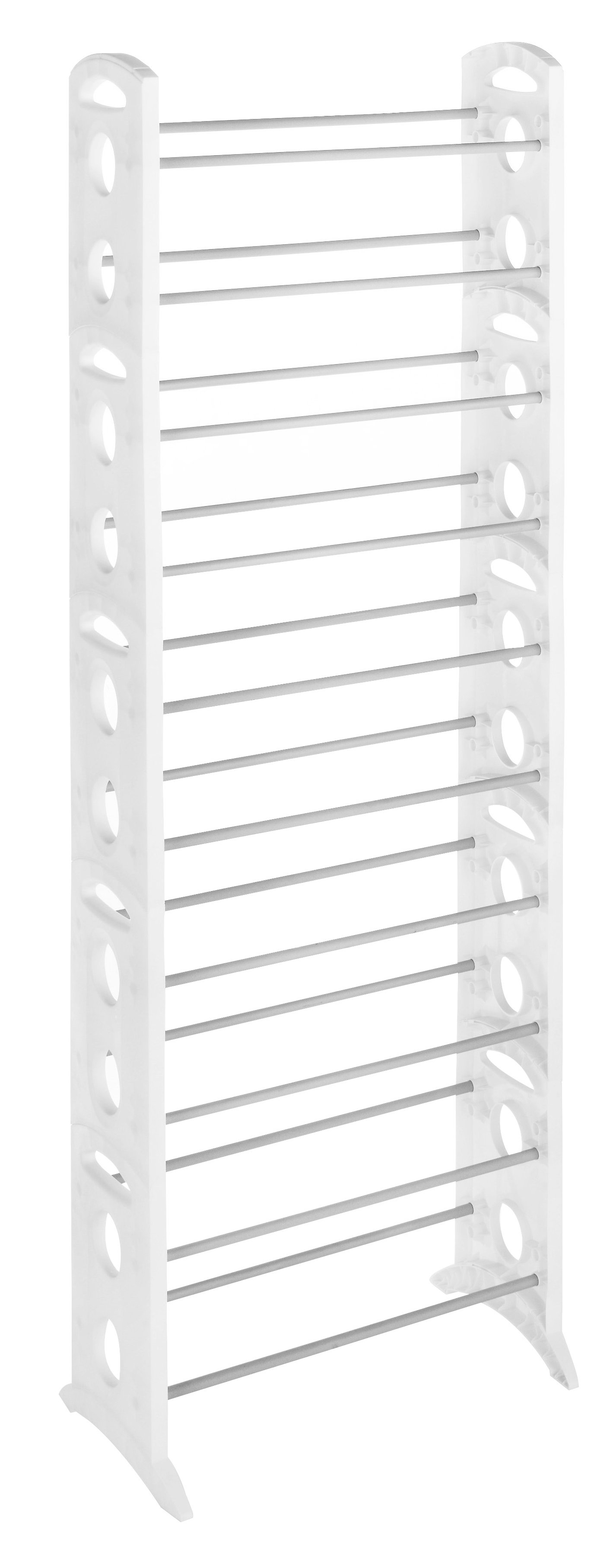 25 pair stackable shoe rack closetmaid on Rebrilliant Floor 10 Tier 30 Pair Shoe Rack Reviews Wayfair