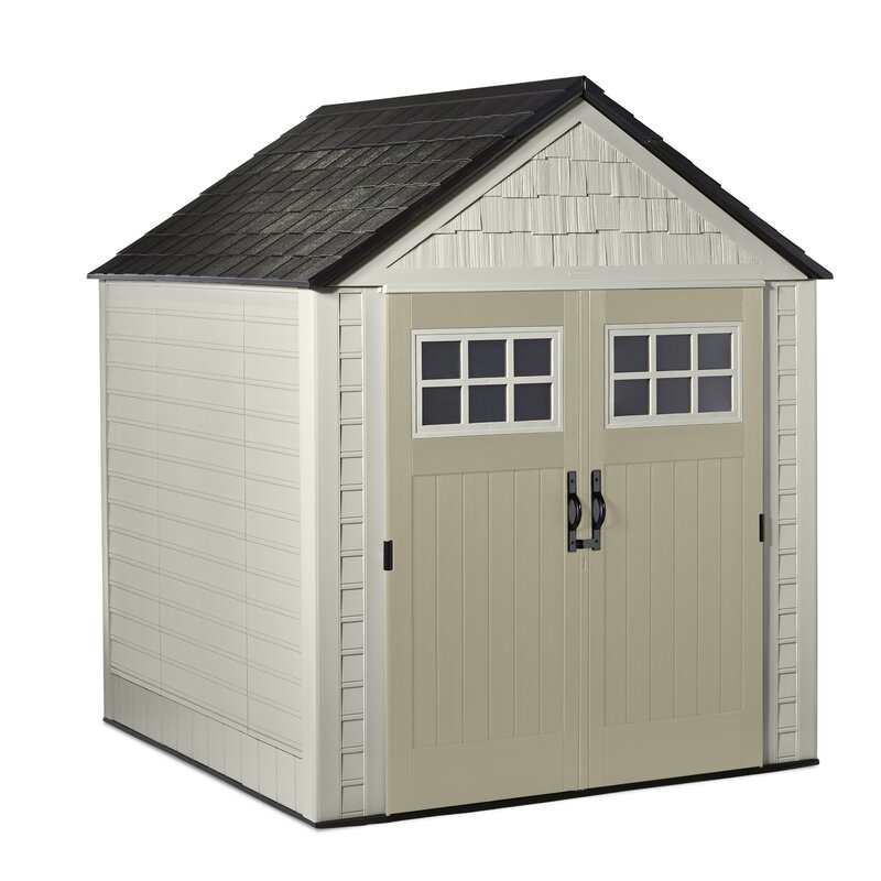Rubbermaid 7 Ft 3 In W X 7 Ft 3 In D Plastic Storage Shed