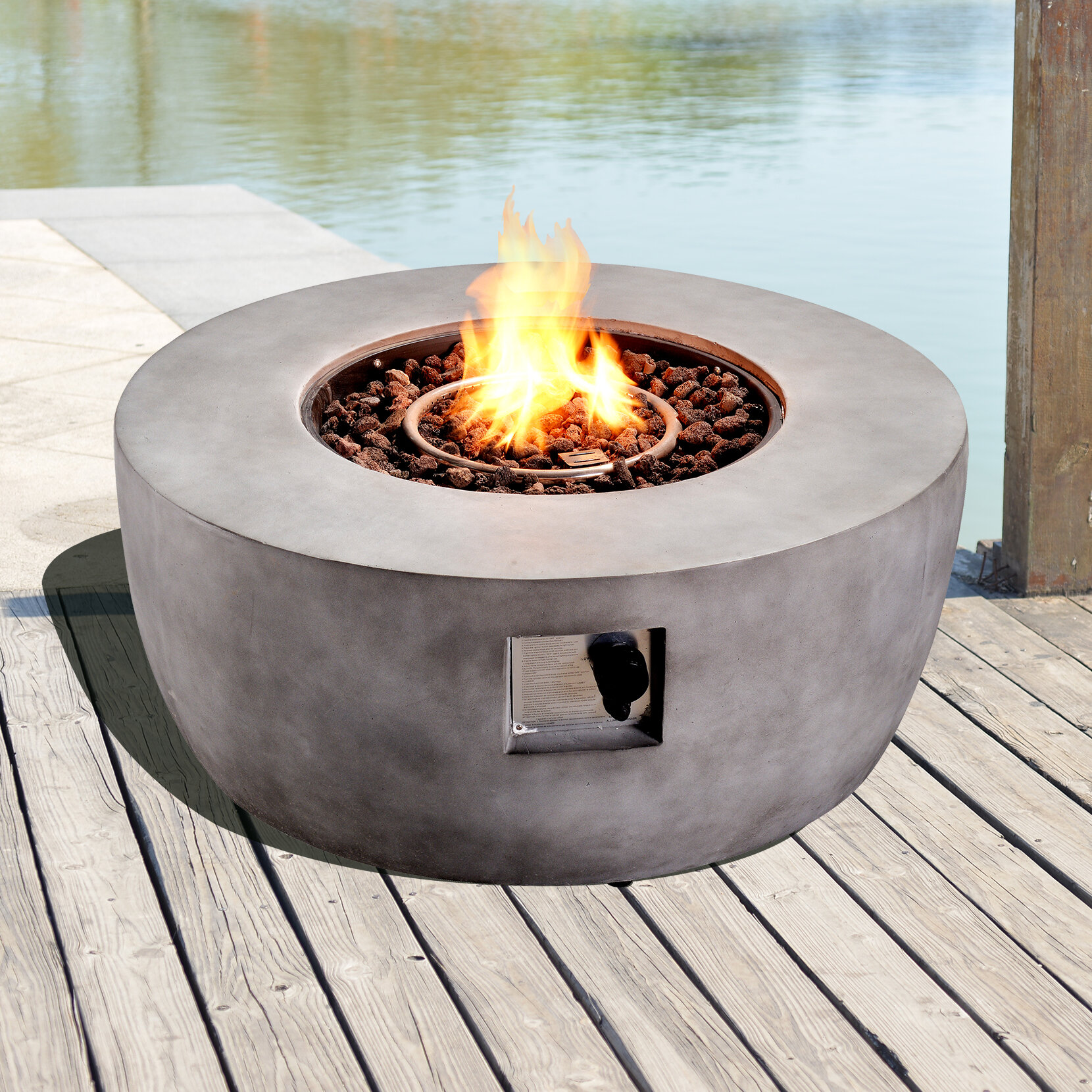 Peaktop Outdoor Stone Propane Gas Fire Pit Wayfaircouk