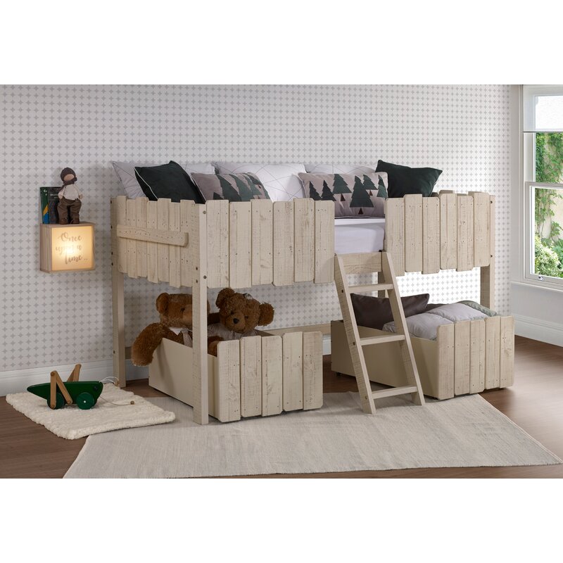 twin low loft bed with storage wayfair