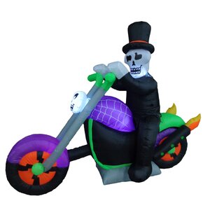 Halloween Inflatable Skeleton on Motorcycle
