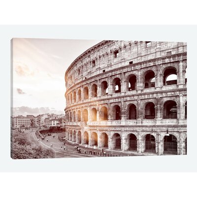 'Dolce Vita Rome - Ray of Light Collection - The Colosseum' By Philippe Hugonnard Graphic Art Print on Wrapped Canvas East Urban Home Size: 12