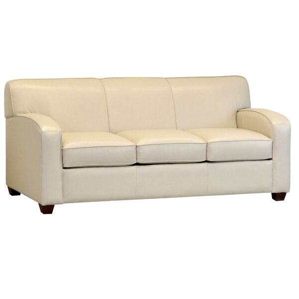 Made In Usa McTurck Cream Top Grain Leather Sofa Bed By Ebern Designs