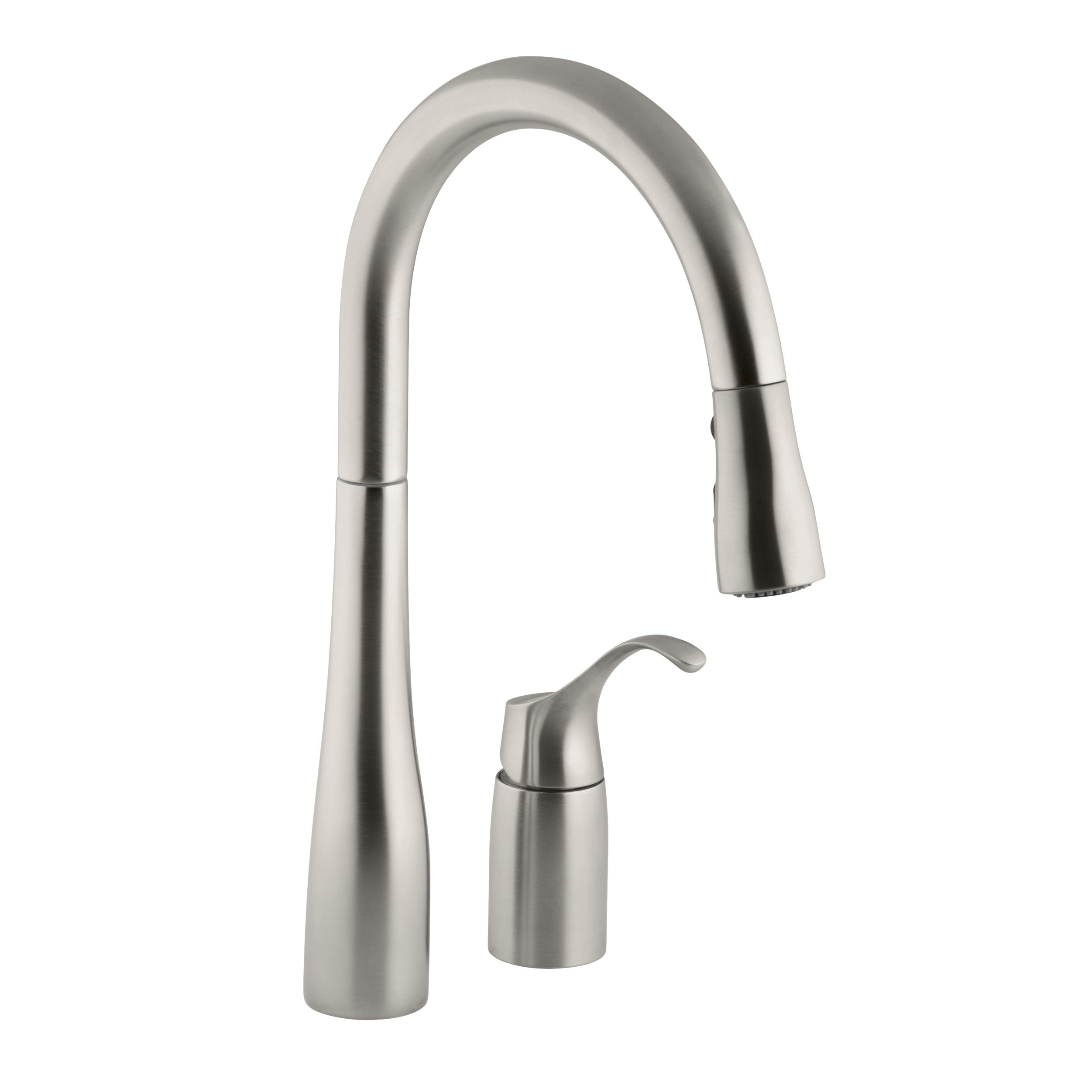 Kohler Simplice Two Hole Kitchen Sink Faucet With 16 1 8 Pull