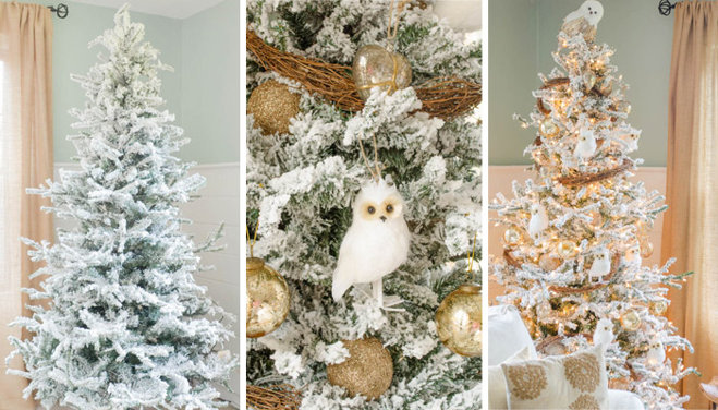 Decorating A Faux Flocked Christmas Tree Wayfair Decorating A Faux Flocked Christmas Tree