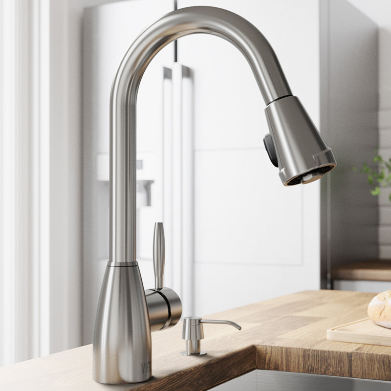 Vigo Graham Pull Down Single Handle Kitchen Faucet With Optional