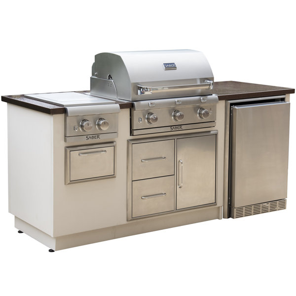R Series Ez 3 Burner Built In Propane Gas And Charcoal Grill By Saber R Series Ez 3 Burner Built In Propane Gas And Charcoal Grill By