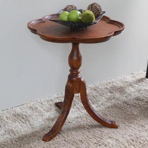 Barron Hand Carved Wooden End Table by Astoria Grand
