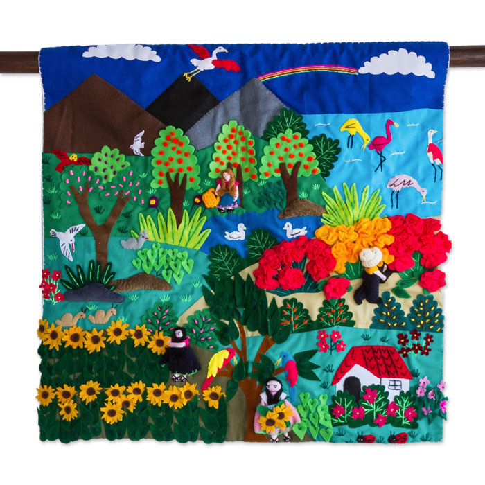 Fair Trade Nature Folk Art Lique Wall Hanging Fair Trade Nature Folk Art Lique Wall Hanging