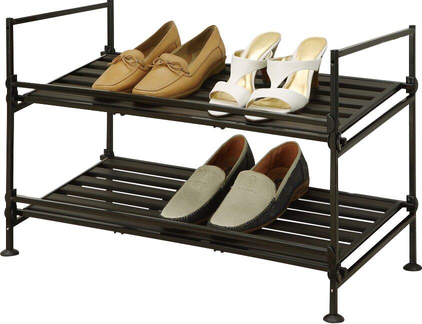 OIA 2 Tier 6 Pair Shoe Rack Reviews Wayfair   2 Tier 6 Pair Shoe Rack 