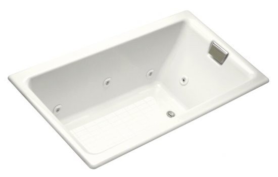 Tea-For-Two Drop-In Whirlpool Bath with Reversible Drain, Custom Pump and Heater without Trim by Kohler