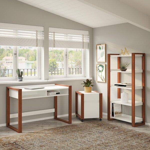 Voss Writing Desk With Bookcase And Filing Cabinet Set By Kathy