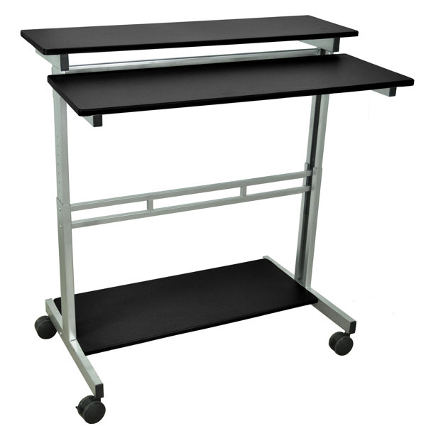 Stand Up Adjustable Laptop Cart by Offex