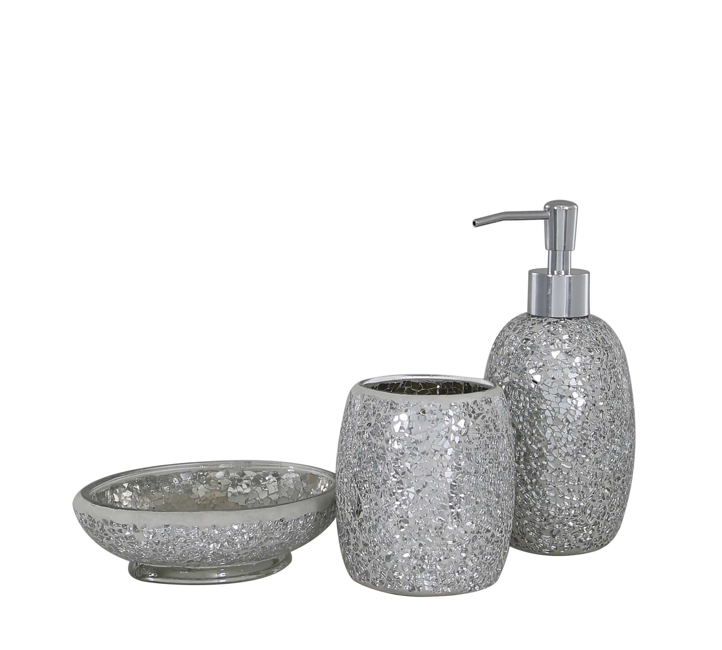 Belfry Bathroom Mosaic 3 Piece Accessories Set Wayfair Co Uk