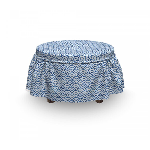Waves Ottoman Slipcover (Set Of 2) By East Urban Home