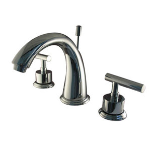Sydney Double Handle Widespread Bathroom Faucet with Brass Pop-Up