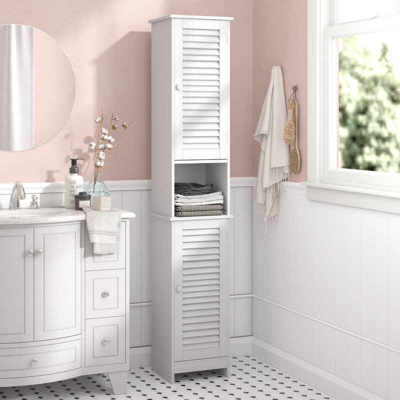 House of Hampton 32 x 170cm Free Standing Tall Bathroom Cabinet & Reviews | Wayfair.co.uk