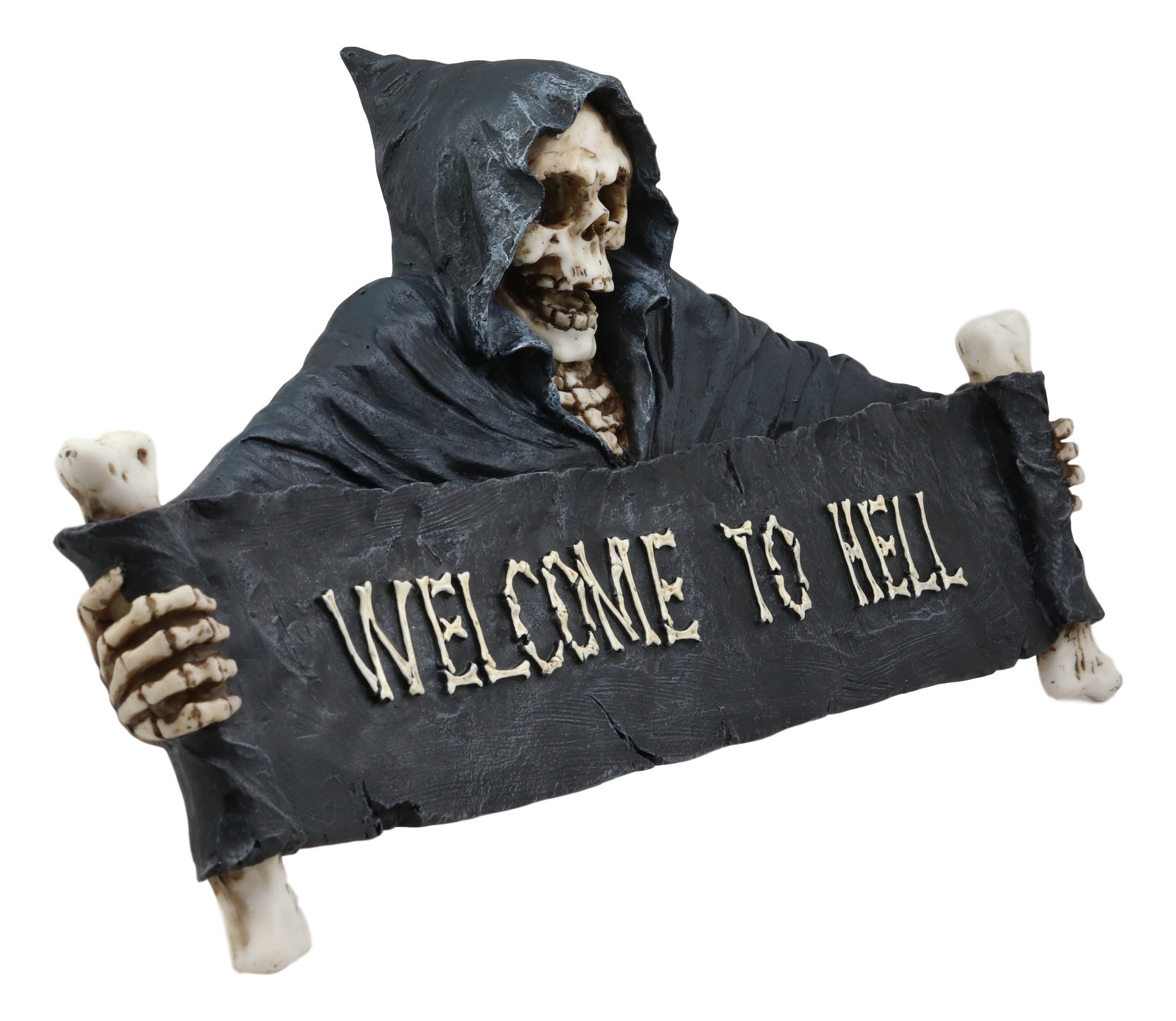 World Menagerie Grim Reaper Skeleton Opening Scroll Sign Bones Saying Wall Décor Wayfair