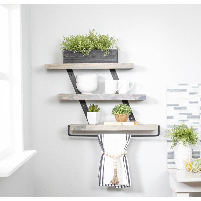 Foundry Select Spenser 3 Tier Floating Wall Shelf Reviews Wayfair Spenser 3 Tier Floating Wall Shelf