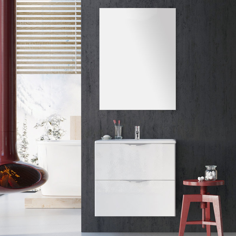 Orren Ellis Rutland 24 Bathroom Single Vanity Set With Mirror Orren Ellis Rutland 24 Bathroom Single