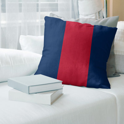 Columbus Hockey Striped Pillow Cover East Urban Home Color BlueRed Size 20 x 20