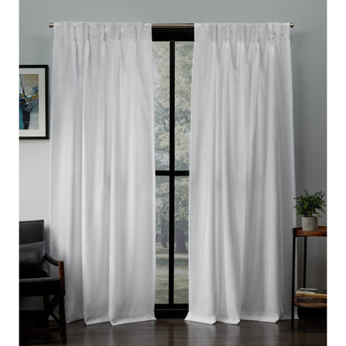 Alcott Hill Heil Solid Semi Sheer Pinch Pleat Curtain Panels