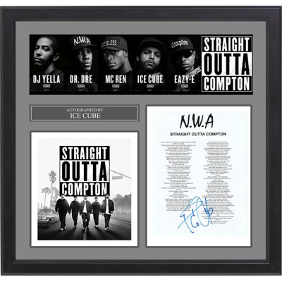 NWA Straight Outta Compton Autographed Lyric Collage LuxeWest