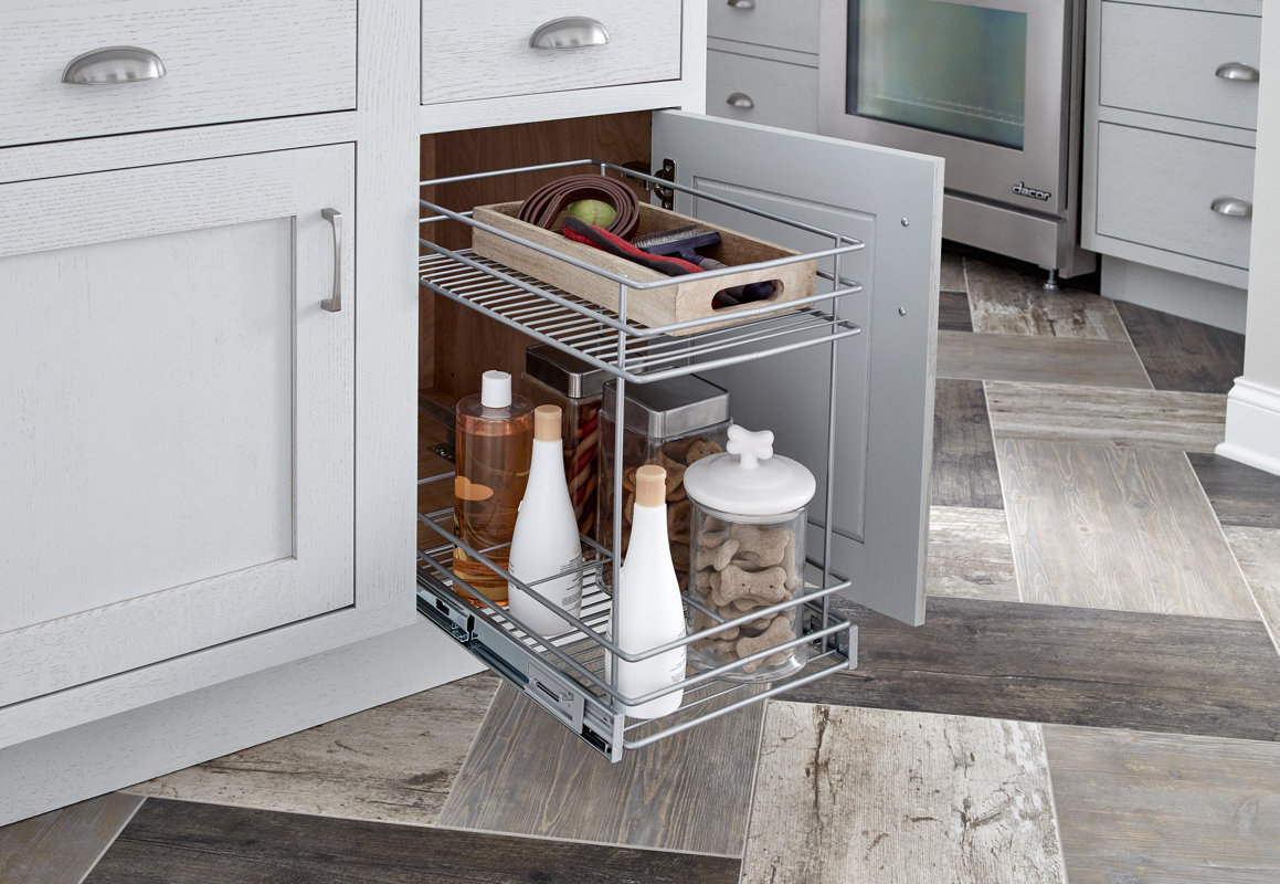 Closetmaid 2 Tier Kitchen Cabinet Pull Out Basket Reviews Wayfair 2 Tier Kitchen Cabinet Pull Out Basket