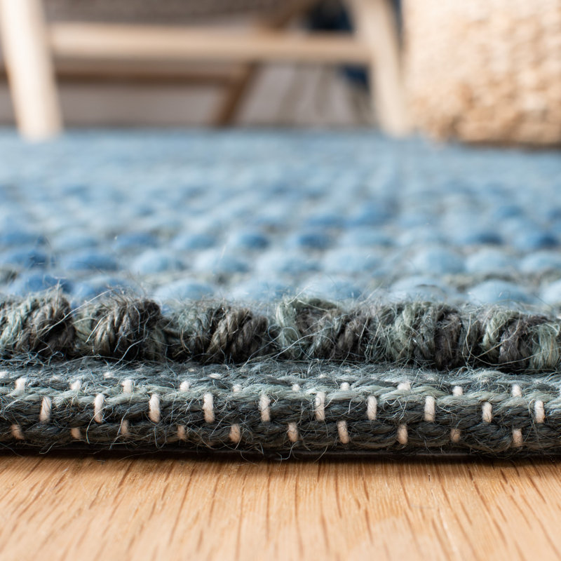 Makhi Striped Hand Knotted Wool Dark Blue Area Rug Reviews Joss Main