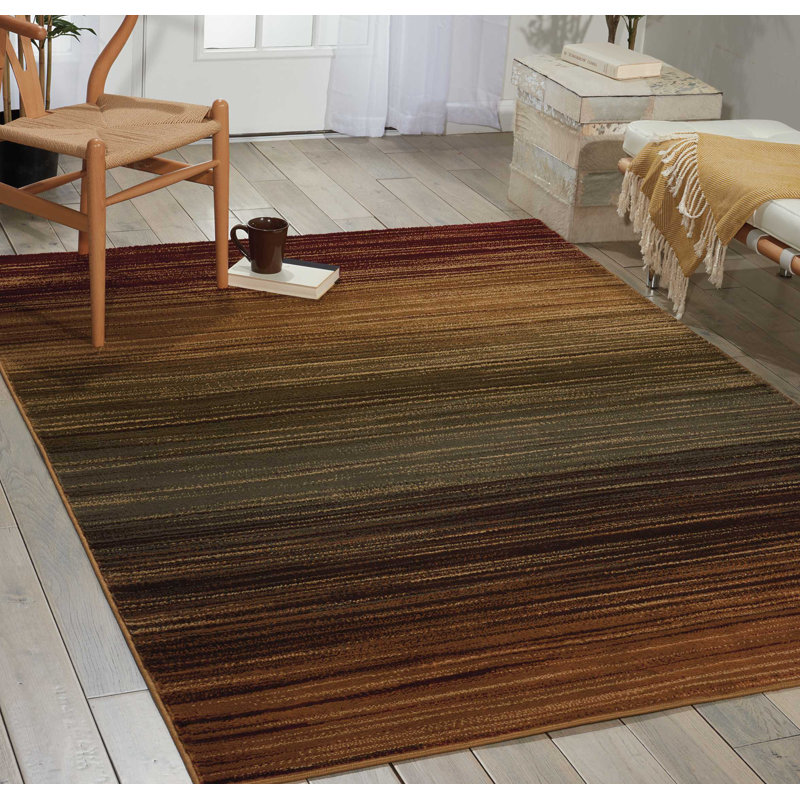 Zipcode Design Margret Machine Woven Brown/Green/Burgundy Area Rug