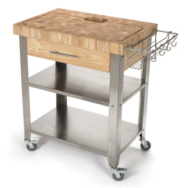 Francis Kitchen Cart With Butcher Block Top By Rebrilliant Great price