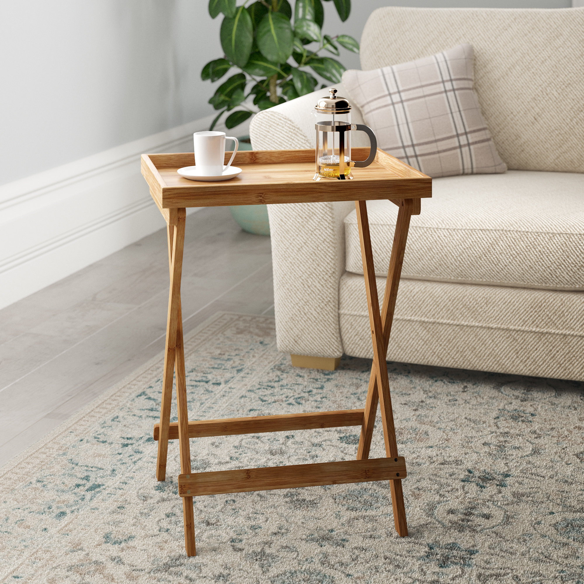 Relaxdays Bamboo Folding Side Table Reviews Wayfair Co Uk
