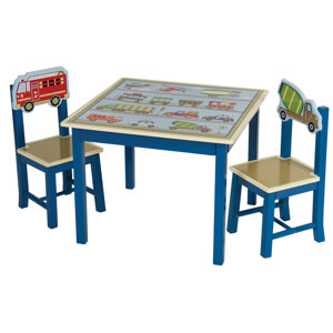 Moving All Around Kids 3 Piece Table and Chair Set