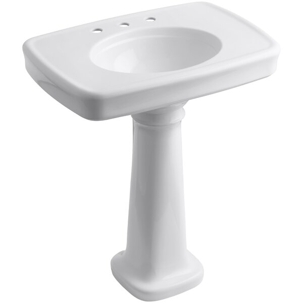 Bancroft® Ceramic 31 Pedestal Bathroom Sink with Overflow by Kohler