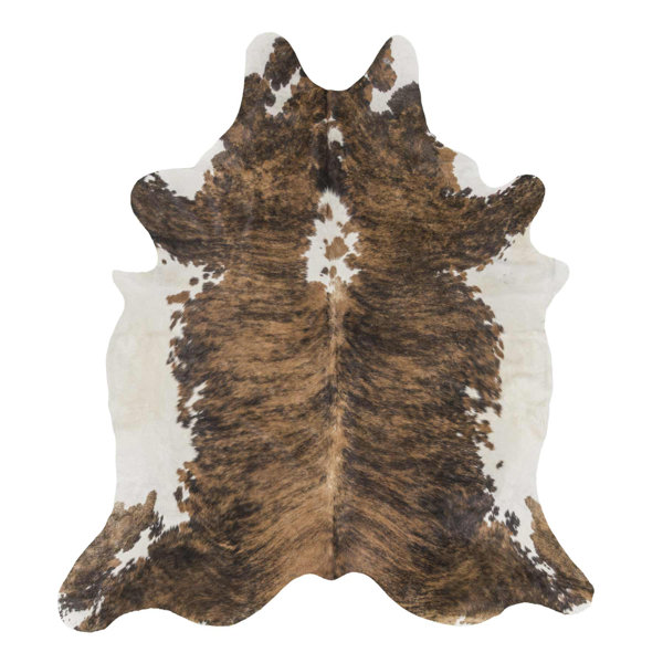 Exotic Brazilian Giant Size Brindle Cowhide Hand-Woven Brown Area Rug by Rodeo