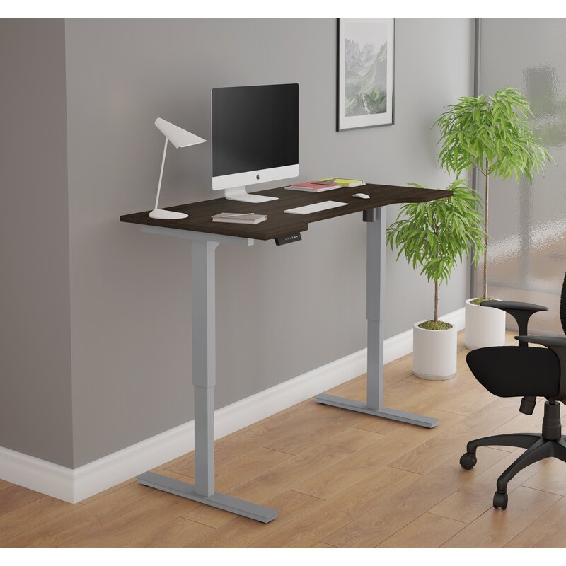 Symple Stuff Hayden Curved Electric Height Adjustable Standing Desk ...