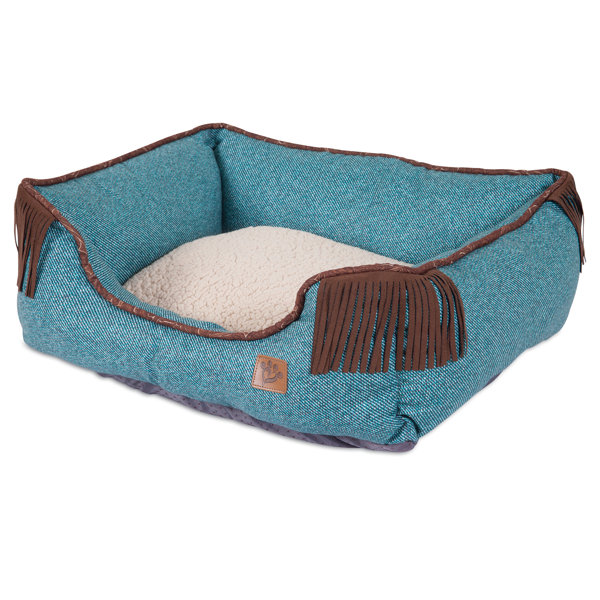 Lambswool Corner Fringe Printed Lounger Bolster Dog Bed by MuttNation Fueled By Miranda Lambert