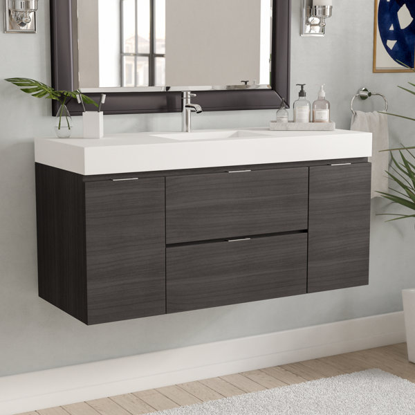 Tenafly 48 Single Wall Mount Modern Bathroom Vanit