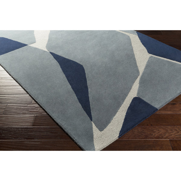 Nida Hand-Tufted Blue Area Rug by Wrought Studio